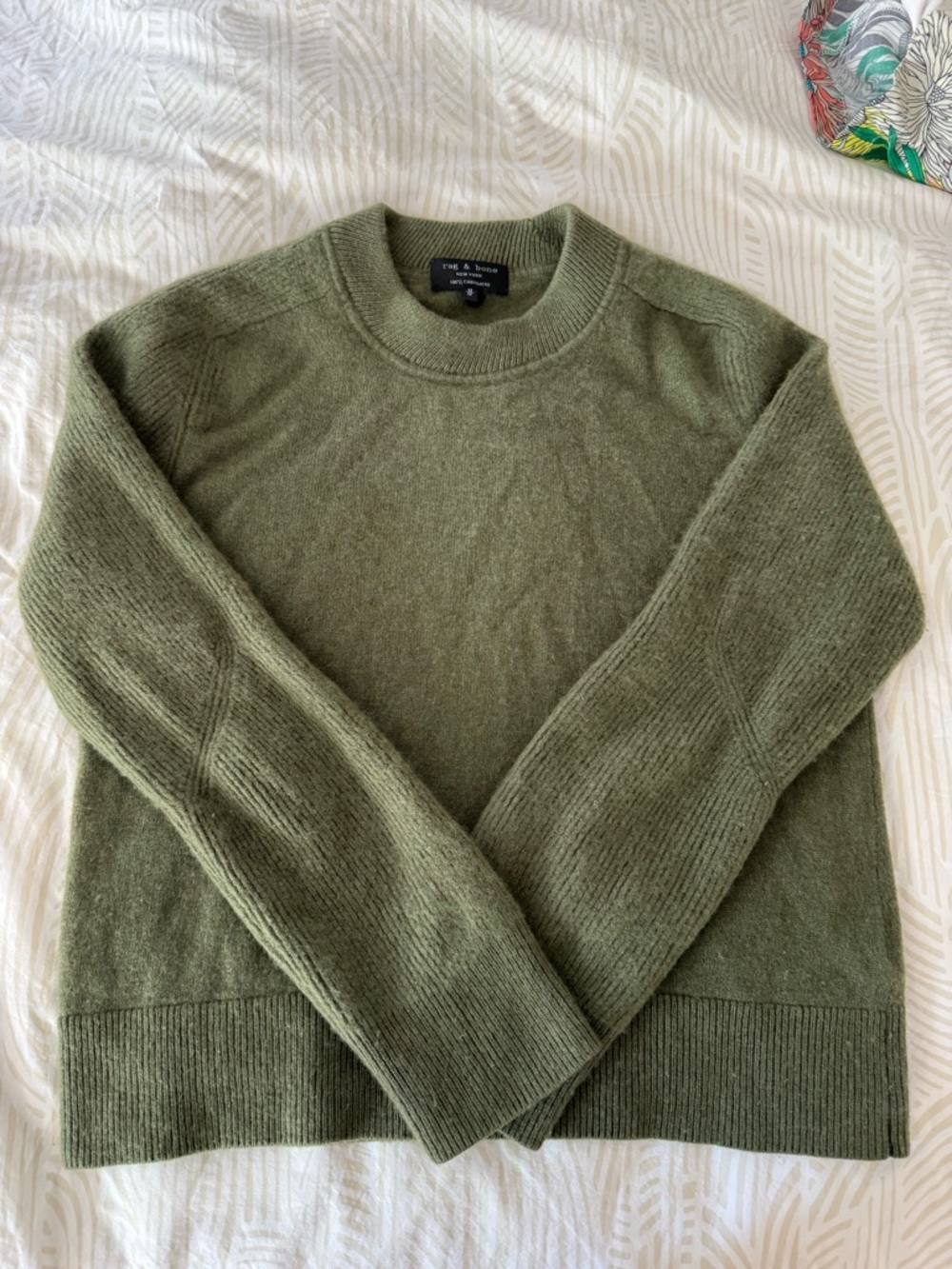 Rag and Bone Olive Green Crewneck Sweater  size